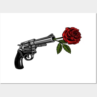 Guns flower Posters and Art